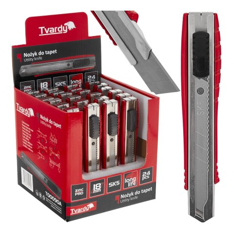 Nożyk do tapet 100x18x0.5mm GRIT SK5 TVARDY - kartonik wystawowy