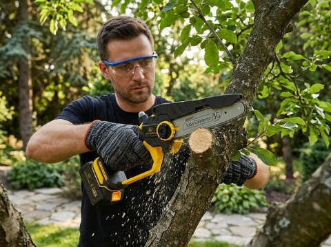 Piła łańcuchowa akumulatorowa 8" w walizce 2x4.0Ah 21V - zestaw XXL