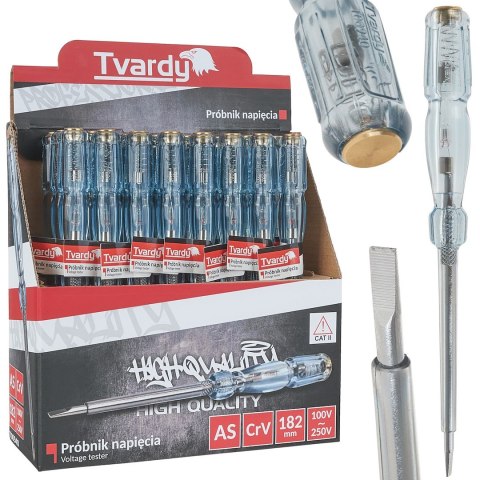 Próbnik napięcia 182mm 100-250V - kartonik wystawowy
