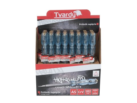 Próbnik napięcia 182mm 100-250V - kartonik wystawowy