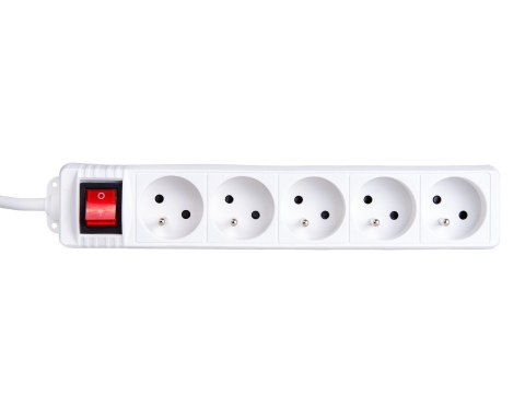 Przedłużacz elektryczny - listwa zasilająca biała 5 gniazd 5m