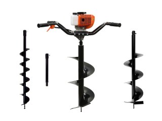 Świder spalinowy(2os.) wiertła(10cm,20cm,30cm) adapter 50cm