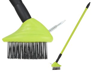 Szczotka druciana ze skrobakiem do kostki brukowej,plast. trzonek