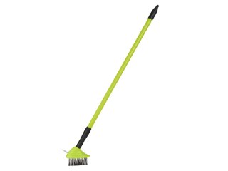 Szczotka druciana ze skrobakiem do kostki brukowej,plast. trzonek