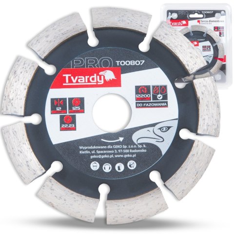 Tarcza diamentowa Frez dwustronna do fazowania 125x12x22.23mm PROFI