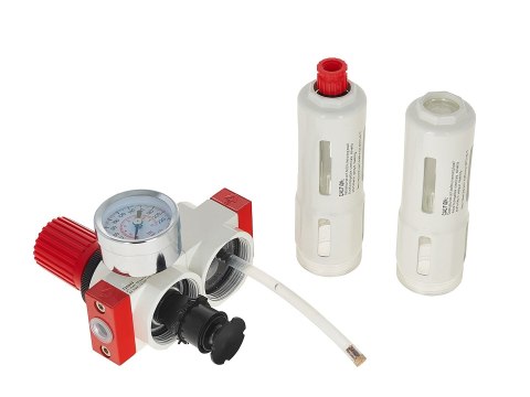 Blok przygotowania powietrza: filtr, odwadniacz, naolejacz 1/4" GEKO