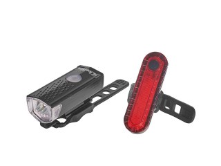 Wodoodporna lampka rowerowa USB IP54 - zestaw przód tył