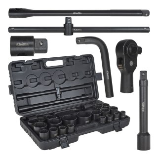 Zestaw kluczy nasadowych udarowych 26el. 3/4"/1" 12-kąt/6-kąt 17-65mm