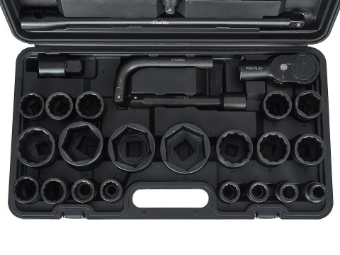 Zestaw kluczy nasadowych udarowych 26el. 3/4"/1" 12-kąt/6-kąt 17-65mm