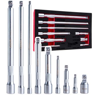 Zestaw przedłużek uchylnych 1/4" 3/8" 1/2" CrV 9szt.