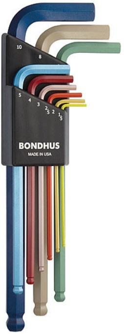 Bondhus zestaw długich kluczy imbusowych (1,5-10 mm) z kulką [9-cz.]