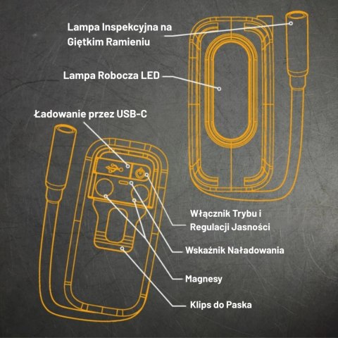 Lampa inspekcyjna LED JCB WL-FLEXTRA 300lm
