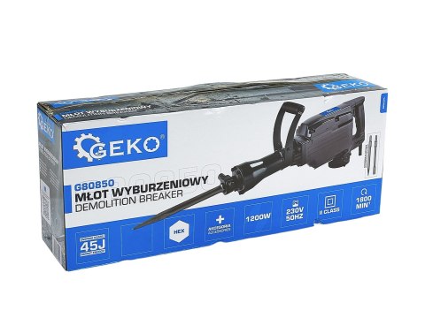 Młot Wyburzeniowy Udarowy 45J 1200W z akcesoriami GEKO