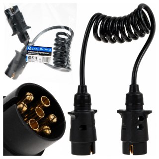 Przedłużacz spiralny do przyczepy 1,5m 7PIN 12V GEKO