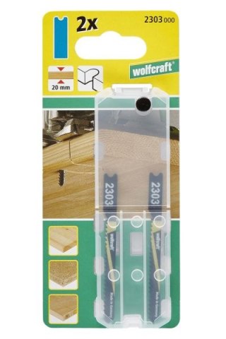 2 brzeszczoty Wolfcraft - uchwyt U, 20 mm, dokładne cięcie po krzywych
