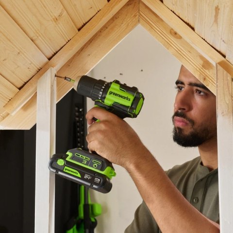 24V zestaw narzędzi Greenworks CK321 wkrętarka, zakrętarka, ładowarka, 2x aku 2Ah, futerał