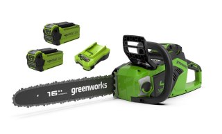 40V pilarka łańcuchowa 40 cm Greenworks GD40CS18K2X zestaw ładowarka 2x aku 2Ah