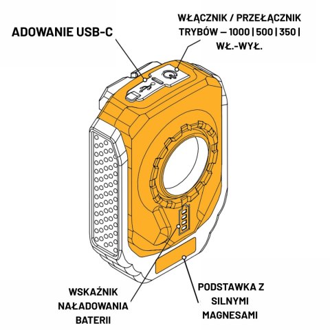 Lampa robocza LED JCB WL-POCKET 1000lm