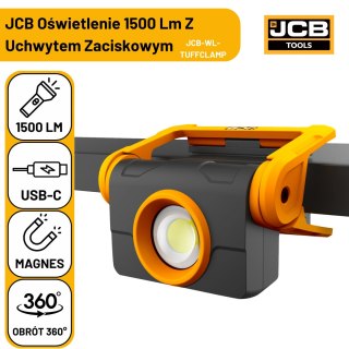 Lampa robocza LED JCB WL-TUFFCLAMP 1500lm z zaciskiem