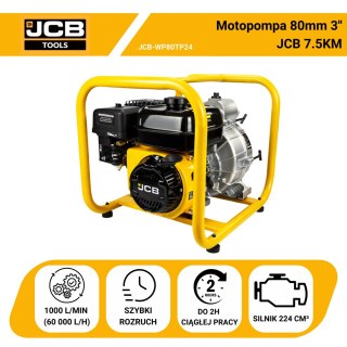 Motopompa spalinowa JCB WP80TP24 80mm 7,5KM (woda brudna)