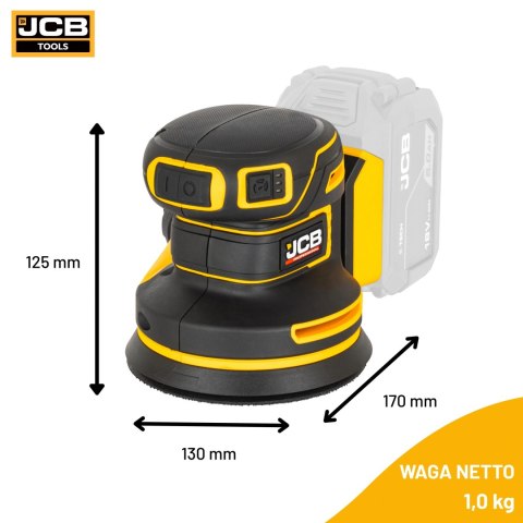 Szlifierka mimośrodowa JCB 18POS-125 18V 125mm