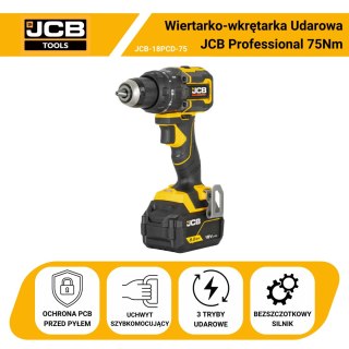 Wiertarko-wkrętarka udarowa JCB 18PCD-75 18V 75Nm