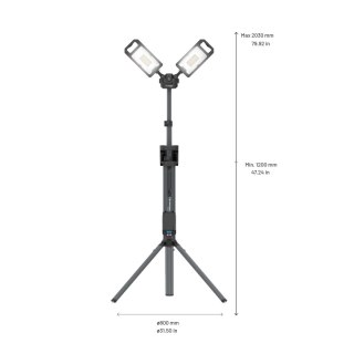 Akumulatorowa lampa budowlana 8000 lm ze zintegrowanym statywem Scangrip TOWER 8 CONNECT 03.6107C