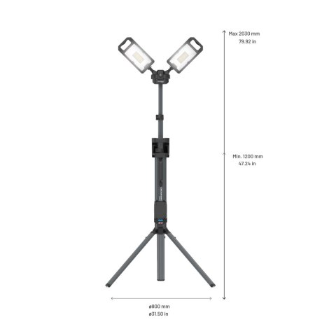 Akumulatorowa lampa budowlana 8000 lm ze zintegrowanym statywem Scangrip TOWER 8 CONNECT 03.6107C
