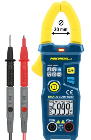 Cyfrowe cęgi prądowe PAN 200A 200 A AC CAT III 600V o = 20 mm