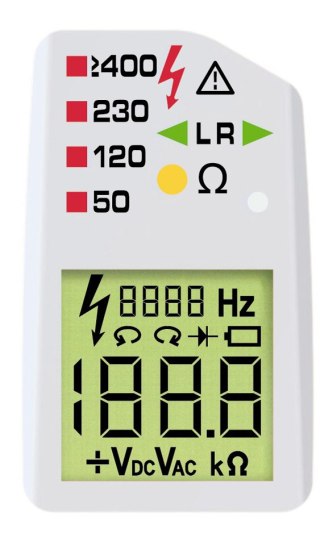 Duspol Digital dwubiegunowy wskaźnik napięcia BENNING LCD 12-1000V AC 12-1200V DC CAT IV 600V CAT III 1000V IP65