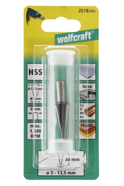 Frez do otworów 3 - 14 mm Wolfcraft - HSS, trzpień 8 mm