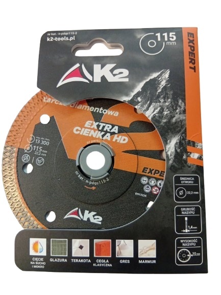 Piła K2 Expert gress115x22,2mm CIĄGŁA EXTRA CIENKA HD