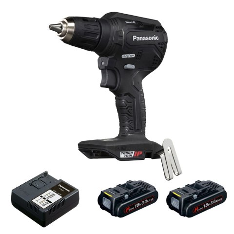Kompaktowa i lekka wiertarko-wkrętarka 18 V Panasonic EY1DD1J18D, w zestawie ładowarka 2 x aku 18 V / 3,0 Ah