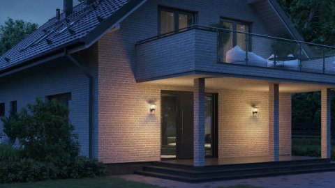 Lampa elewacyjna z czujnikiem ruchu i zmierzchu Steinel L 10 S PIR max.15W E27 IP44 IK03 230V czarna / tworzywo sztuczne