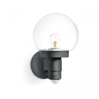 Lampa elewacyjna z czujnikiem ruchu i zmierzchu Steinel L 115 S PIR E27 max 60W IP44 IK03 230V antracyt / szkło / tworzywo szt