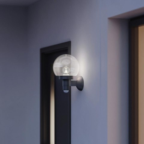 Lampa elewacyjna z czujnikiem ruchu i zmierzchu Steinel L 115 S PIR E27 max 60W IP44 IK03 230V antracyt / szkło / tworzywo szt