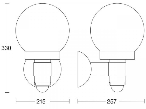 Lampa elewacyjna z czujnikiem ruchu i zmierzchu Steinel L 115 S PIR E27 max 60W IP44 IK03 230V antracyt / szkło / tworzywo szt