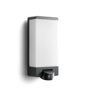 Lampa elewacyjna z czujnikiem ruchu i zmierzchu Steinel L 14 S PIR max.60W E27 IP44 IK03 230V antracyt / stal nierdzewna