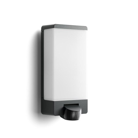 Lampa elewacyjna z czujnikiem ruchu i zmierzchu Steinel L 14 S PIR max.60W E27 IP44 IK03 230V antracyt / stal nierdzewna