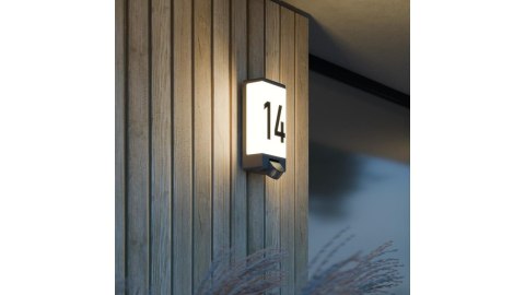 Lampa elewacyjna z czujnikiem ruchu i zmierzchu Steinel L 14 S PIR max.60W E27 IP44 IK03 230V antracyt / stal nierdzewna