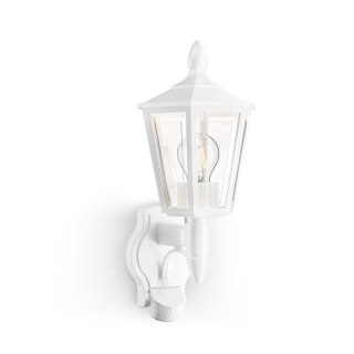Lampa elewacyjna z czujnikiem ruchu i zmierzchu Steinel L 16 S PIR max.20W w Led E27 IP44 IK03 230V biały / tworzywo sztuczne