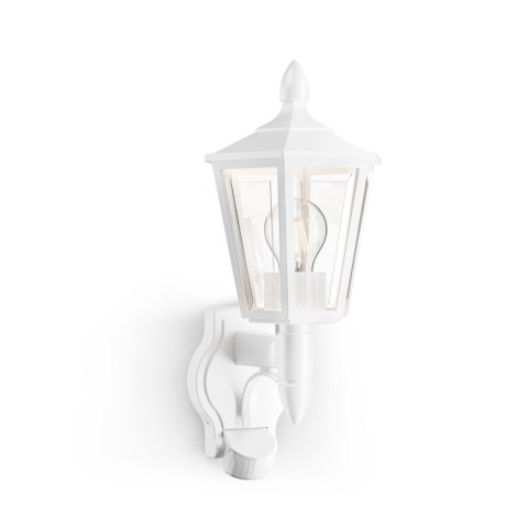 Lampa elewacyjna z czujnikiem ruchu i zmierzchu Steinel L 16 S PIR max.20W w Led E27 IP44 IK03 230V biały / tworzywo sztuczne