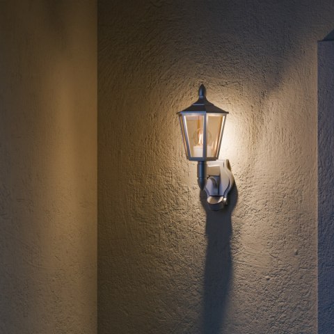 Lampa elewacyjna z czujnikiem ruchu i zmierzchu Steinel L 16 S PIR max.20W w Led E27 IP44 IK03 230V biały / tworzywo sztuczne