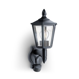 Lampa elewacyjna z czujnikiem ruchu i zmierzchu Steinel L 16 S PIR max.20W w Led E27 IP44 IK03 230V czarna / tworzywo sztuczne
