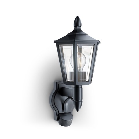 Lampa elewacyjna z czujnikiem ruchu i zmierzchu Steinel L 16 S PIR max.20W w Led E27 IP44 IK03 230V czarna / tworzywo sztuczne