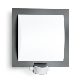 Lampa elewacyjna z czujnikiem ruchu i zmierzchu Steinel L 20 S PIR max.60W E27 IP44 IK03 230V antracyt / stal nierdzewna