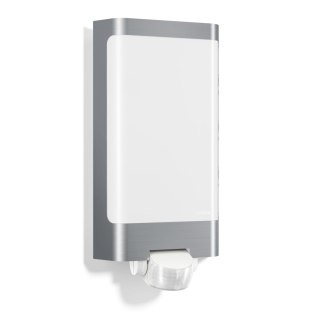 Lampa elewacyjna z czujnikiem ruchu i zmierzchu Steinel L 240 S PIR 9,3W LED 946lm 3000K IP44 IK07 230V srebrna / stal nierdzewn