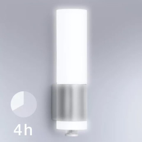 Lampa elewacyjna z czujnikiem ruchu i zmierzchu Steinel L 260 S LED PIR 9,87W 3000K 703lm IP44 IK03 230V srebrna / stal nierdzew