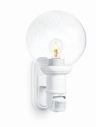 Lampa elewacyjna z czujnikiem ruchu i zmierzchu Steinel L 560 S PIR max.60W E27 IP44 IK03 230V biała / szkło /tworzywo sztuczne