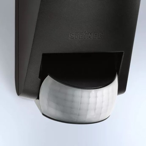 Lampa elewacyjna z czujnikiem ruchu i zmierzchu Steinel L 585 S PIR max.60W E27 IP44 IK03 230V czarna / szkło / tworzywo sztuczn